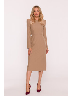 Stylove Stylove Sukienka wieczorowa S412 Beżowy A-Line Fit