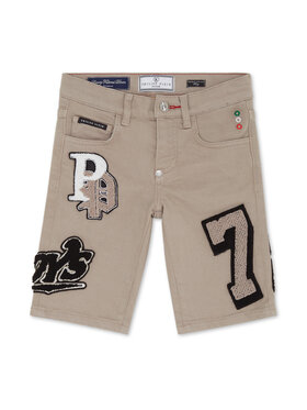 PHILIPP PLEIN PHILIPP PLEIN Szorty jeansowe 27769 Beżowy Basic Fit