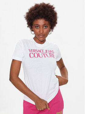 Versace Jeans Couture Versace Jeans Couture T-Shirt Logo 74HAHT03 Biały Regular Fit