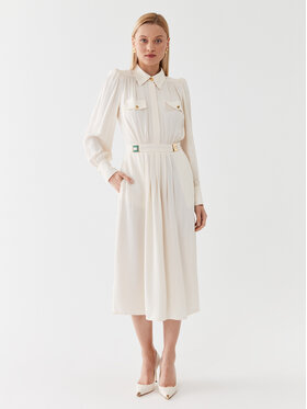 Elisabetta Franchi Elisabetta Franchi Každodenní šaty AB-419-36E2-V480 Écru Regular Fit