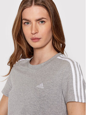 Adidas T-shirt Loungewear Essentials 3-Stripes GL0785 Siva Slim Fit