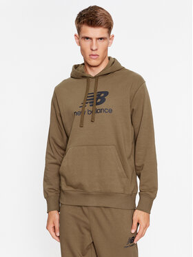 New Balance New Balance Bluza Essentials Stacked Logo French Terry Hoodie MT31537 Brązowy Regular Fit