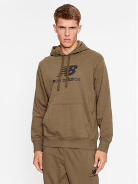 New Balance New Balance Mikina Essentials Stacked Logo French Terry Hoodie MT31537 Hnědá Regular Fit