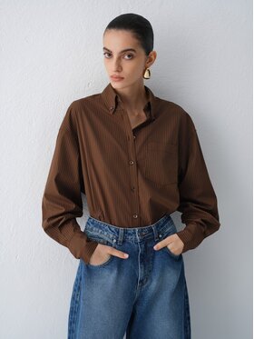 La Mania La Mania Koszula HEWITT Brązowy Relaxed Fit