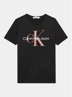 Calvin Klein Jeans Calvin Klein Jeans Tričko Monogram IU0IU00460 Čierna Regular Fit