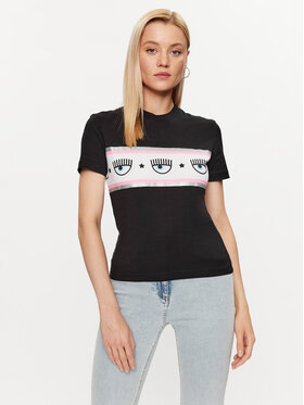 Chiara Ferragni Chiara Ferragni Marškinėliai 74CBHF03 Juoda Regular Fit