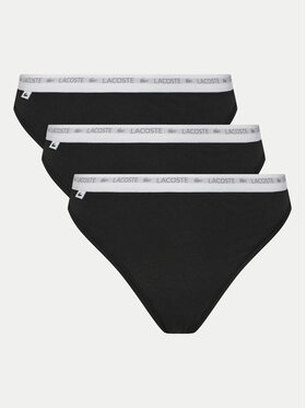 Lacoste Lacoste Sada 3 kusů string kalhotek 8F1341 Černá
