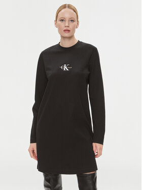 Calvin Klein Jeans Calvin Klein Jeans Rochie tricotată Monologo J20J222520 Negru Relaxed Fit