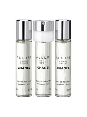 Chanel Chanel Chanel Allure Homme Sport Travel Spray 3x20ml woda toaletowa wkłady+atomizer Woda toaletowa