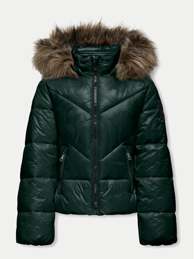 Kids ONLY Kids ONLY Geacă de iarnă 15324041 Verde Regular Fit