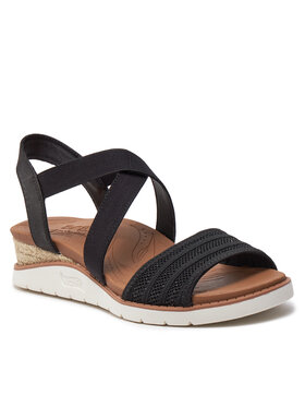 Skechers Sandali Bobs Arch Fit Beach Kiss Boho Beyond 114013/BLK Črna