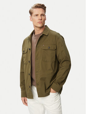 Tommy Hilfiger Tommy Hilfiger Kurtka koszulowa Blend MW0MW43471 Zielony ciemny Regular Fit