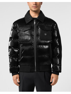 PHILIPP PLEIN PHILIPP PLEIN Vatovaná bunda 31142 Čierna Regular Fit