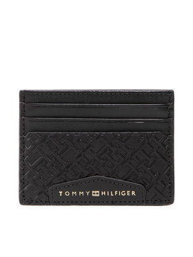 Tommy Hilfiger Tommy Hilfiger Kreditinių kortelių dėklas Premium Leather Cc Holder AM0AM10240 Juoda