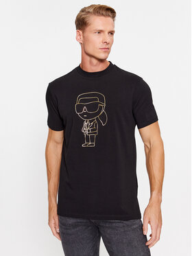 KARL LAGERFELD KARL LAGERFELD Marškinėliai 755047 534221 Juoda Regular Fit