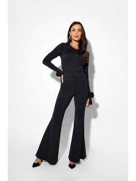 LilaLou LilaLou Bluzka Amber Czarny Slim Fit
