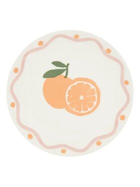 MIAhome MIAhome Komplet talerzy 6 szt. porcelanowych deserowych Orange Biały