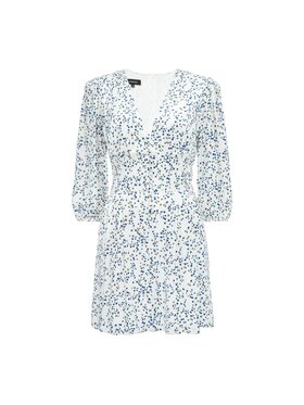 La Mania La Mania Sukienka codzienna GELATO NAWY FLOWERS Biały Classic Fit