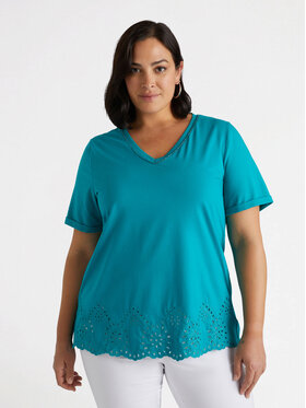 Fiorella Rubino Fiorella Rubino T-Shirt G054L008364N024 Turkusowy Regular Fit