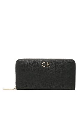 Calvin Klein Calvin Klein Голям дамски портфейл Re-Lock Z/A Wallet Lg Pbl K60K610242 Черен