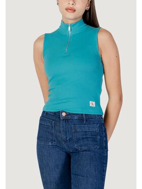 Calvin Klein Jeans Calvin Klein Jeans T-shirt A- WOVEN LABEL SL QZ Turchese Casual Fit