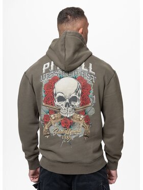 PITBULL PITBULL Bluza Washed SANTA MUERTE Zielony Regular Fit