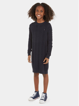 Tommy Hilfiger Tommy Hilfiger Úpletové šaty KG0KG07677 Tmavomodrá Regular Fit