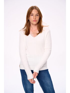 blue shadow blue shadow Sweter Maribel Écru Regular Fit