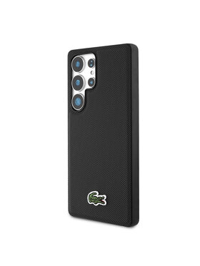 Lacoste Lacoste Etui na telefon Iconic Petit Pique Woven Logo CBDY Strap MagSafe Czarny
