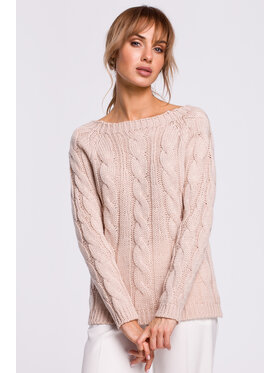 Made of Emotion Made of Emotion Sweter M511 Różowy Basic Fit