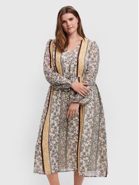 Vero Moda Curve Vero Moda Curve Každodenní šaty Nora 10251640 Béžová Loose Fit