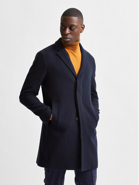 Selected Homme Selected Homme Μάλλινο παλτό Hagen 16081403 Σκούρο μπλε Regular Fit