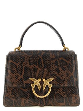 PINKO PINKO Torebka Brown Calfskin Hand Brązowy