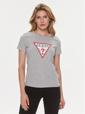 Guess Guess Tričko W1YI1 BI3Z14 Sivá Slim Fit