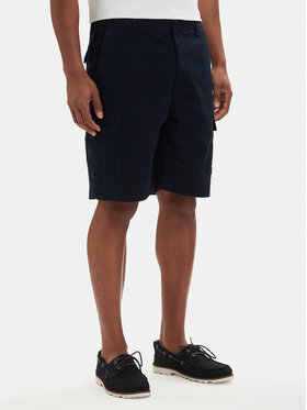 Tommy Hilfiger Tommy Hilfiger Pantalon scurți din material Twill Cargo MW0MW42350 Bleumarin Relaxed Fit