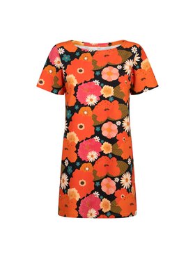 Moi Mili Moi Mili Sukienka codzienna Picnic with flowers/black Kolorowy Basic Fit