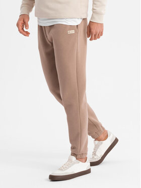 Ombre Ombre Spodnie dresowe OU-PSBC-0100 Brązowy Regular Fit