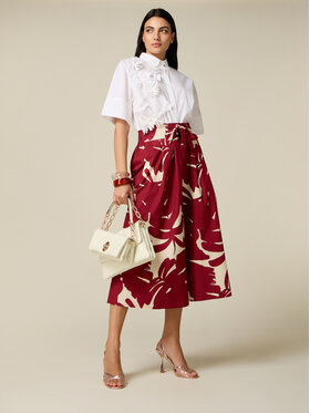 Oltre Oltre Spódnica maxi 1015J100326N0V6 Czerwony A-Line Fit