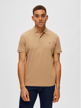 Selected Homme Selected Homme Polo 16087839 Beżowy Regular Fit