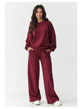 Makadamia Makadamia Dres M890 Bordowy Oversize