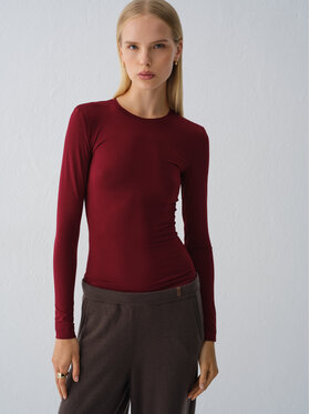 La Mania La Mania Longsleeve APRIL Bordowy Basic Fit