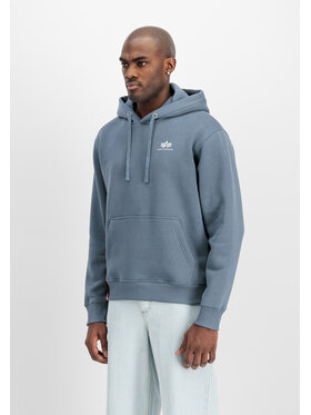 Alpha Industries Alpha Industries Bluza Basic Small Logo Hoodie Błękitny Regular Fit