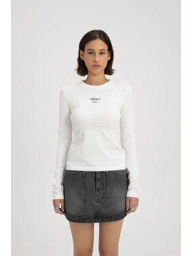 Misaga Misaga Longsleeve REBO LONGSLEEVE Biały Slim Fit
