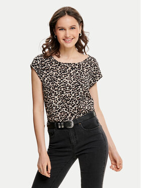 ONLY ONLY Μπλουζάκι Vic 15161116 Καφέ Regular Fit