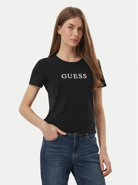 Guess Guess Tricou O5RI01 KBBU1 Negru Slim Fit