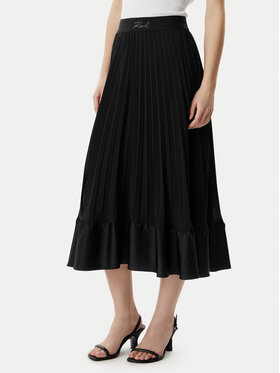 KARL LAGERFELD KARL LAGERFELD Rakott szoknya B2W12003 Fekete Regular Fit