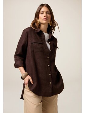 Oltre Oltre Koszula 5197J000751N022 Brązowy Over Fit