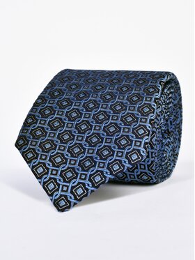 ELSNER ELSNER Krawat JEDWAB ŻAKARD A0822 Niebieski