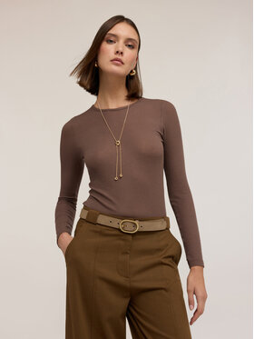 Motivi Motivi T-shirt G381W003433N022 Marrone Regular Fit