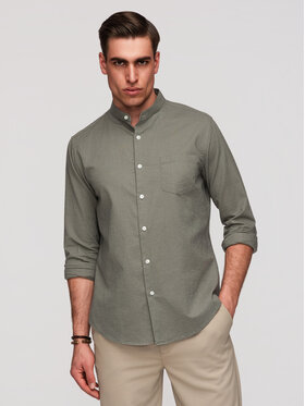 Ombre Ombre Koszula K704 Khaki Regular Fit
